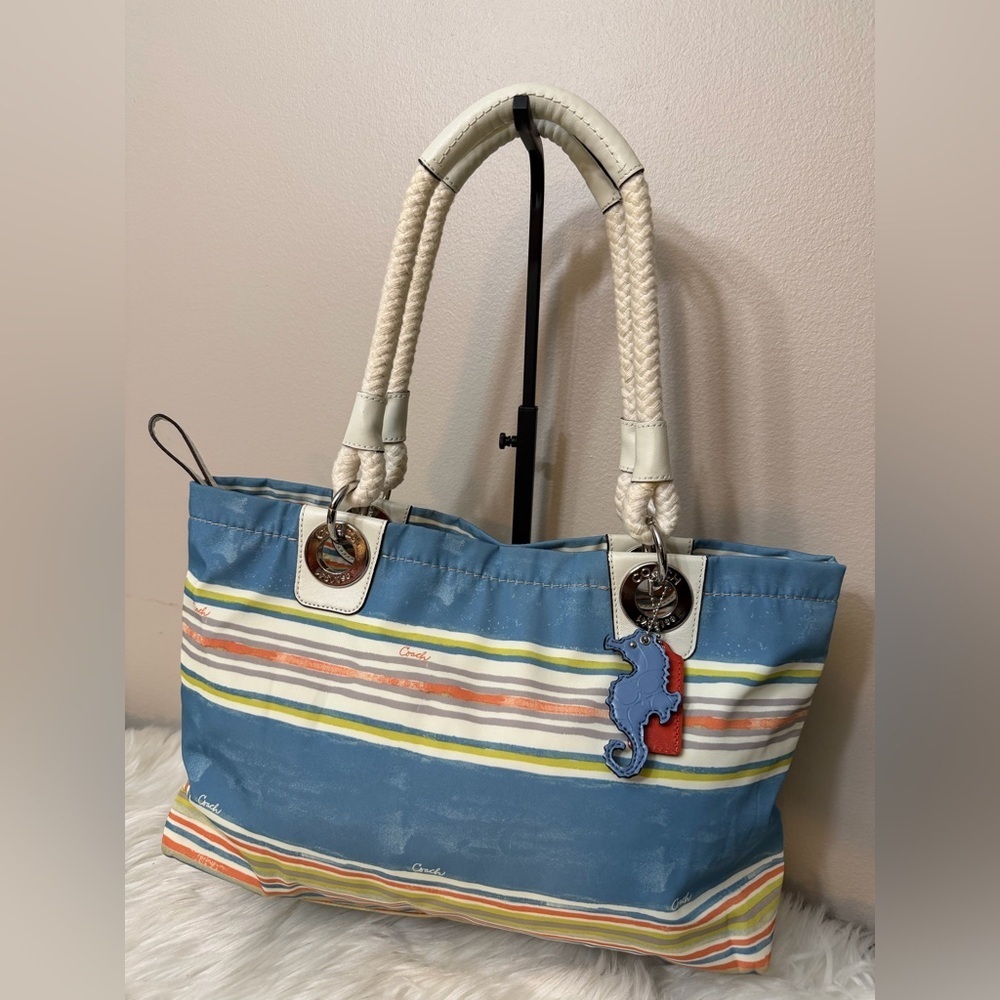 Coach Multicolor Striped Tote Bag - Picture 2 of 14